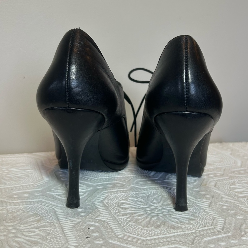 Pegabo Black Leather High Heel Shooties Sz 8.5 EUC - Picture 4 of 12